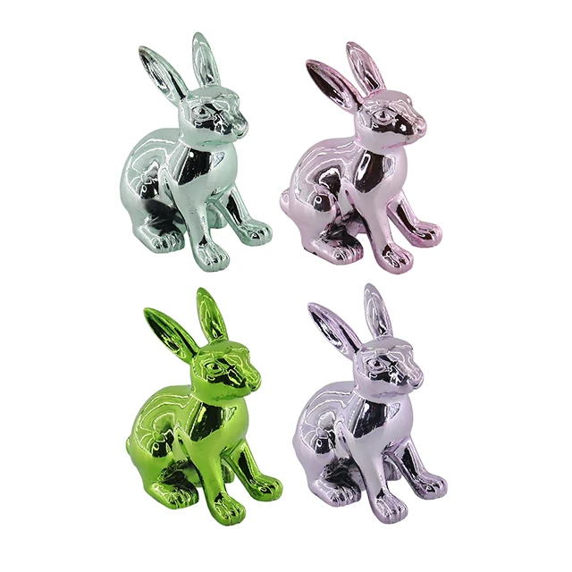 Wholesale Spring Easter Party Crafts Eco-Friendly Plastic Rabbit Table Decorations Modern Bunny Ornament Sculpture