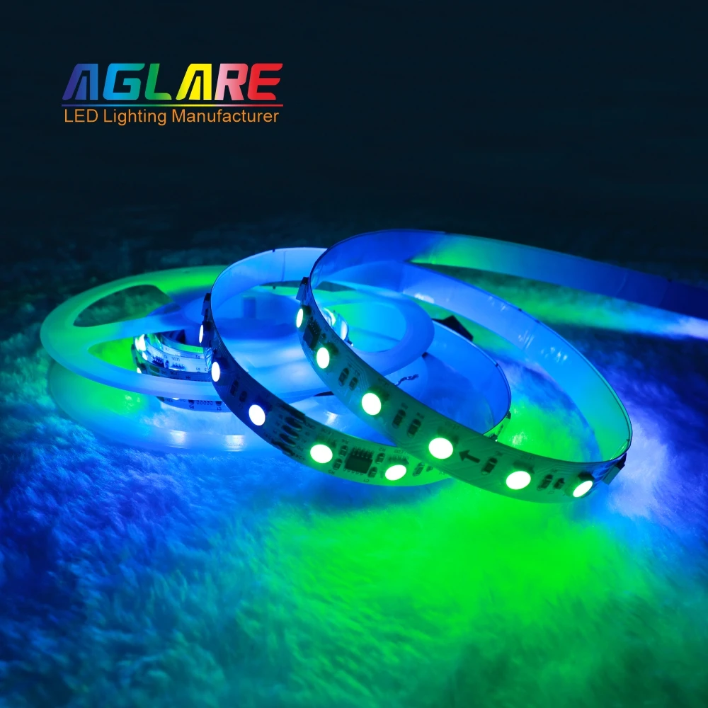 Сверхяркий 24 В Rgbw Rgb ленточный свет 60 светодиодов/м SMD 5050 светодиодный чип смарт-Светодиодные полосы света