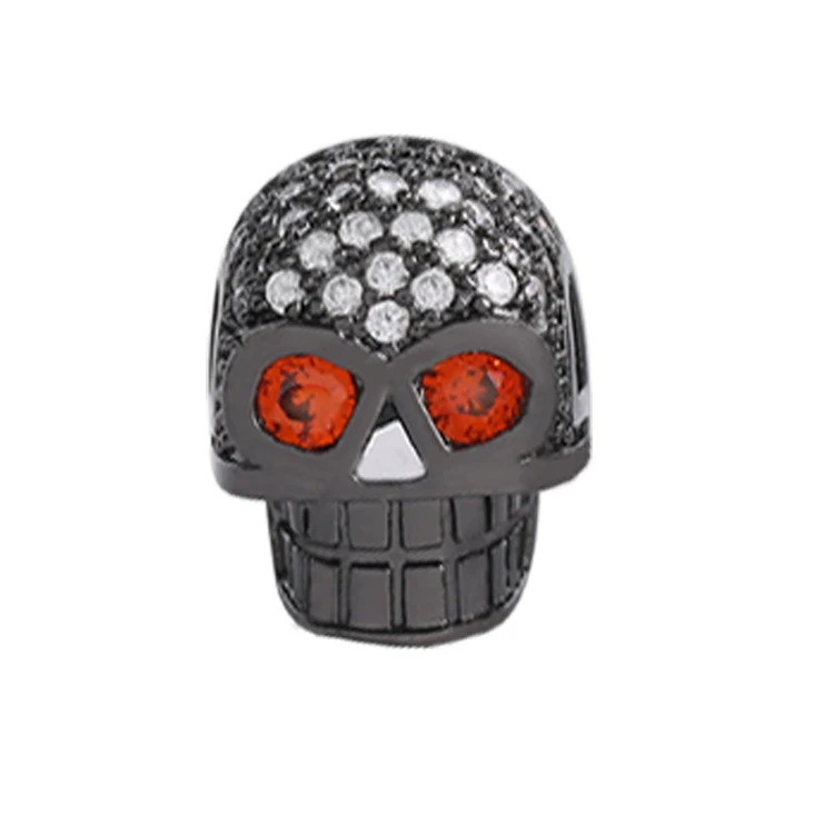 Cubic Zircon Beads  Skull Head Red Eye Beads  Bracelet Accessories  Necklace Beads  Earrings Material Charms For Jewelry Making