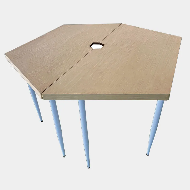 Wooden School Furniture Hexagon Training Table for Classroom Student Desk Multimedia Classroom Activity Table