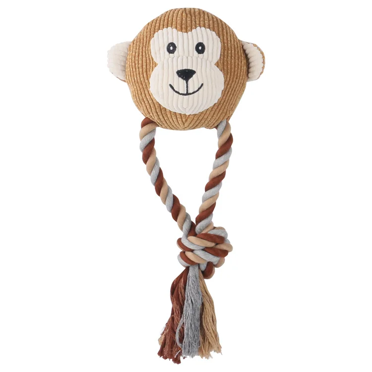 2022 D KING Korean cute plush chew pet toy hemp cats and dogs tug chew rope squeaking rabbit toy for dog