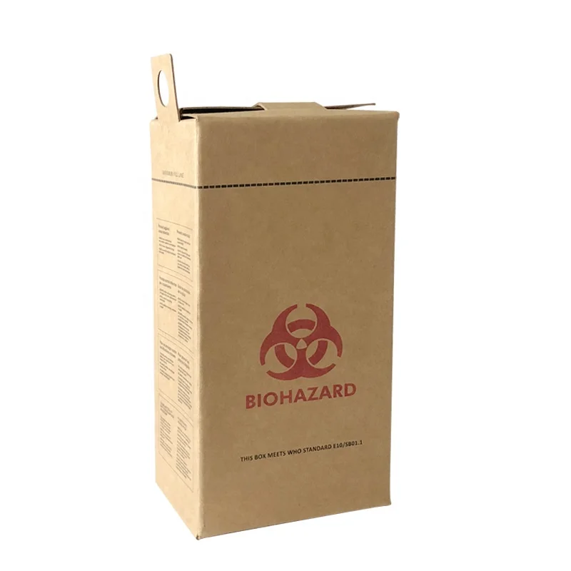 5L 7L 10l Disposable medical safety boxes for hospital carton biohazard sharp container safety box biohazard