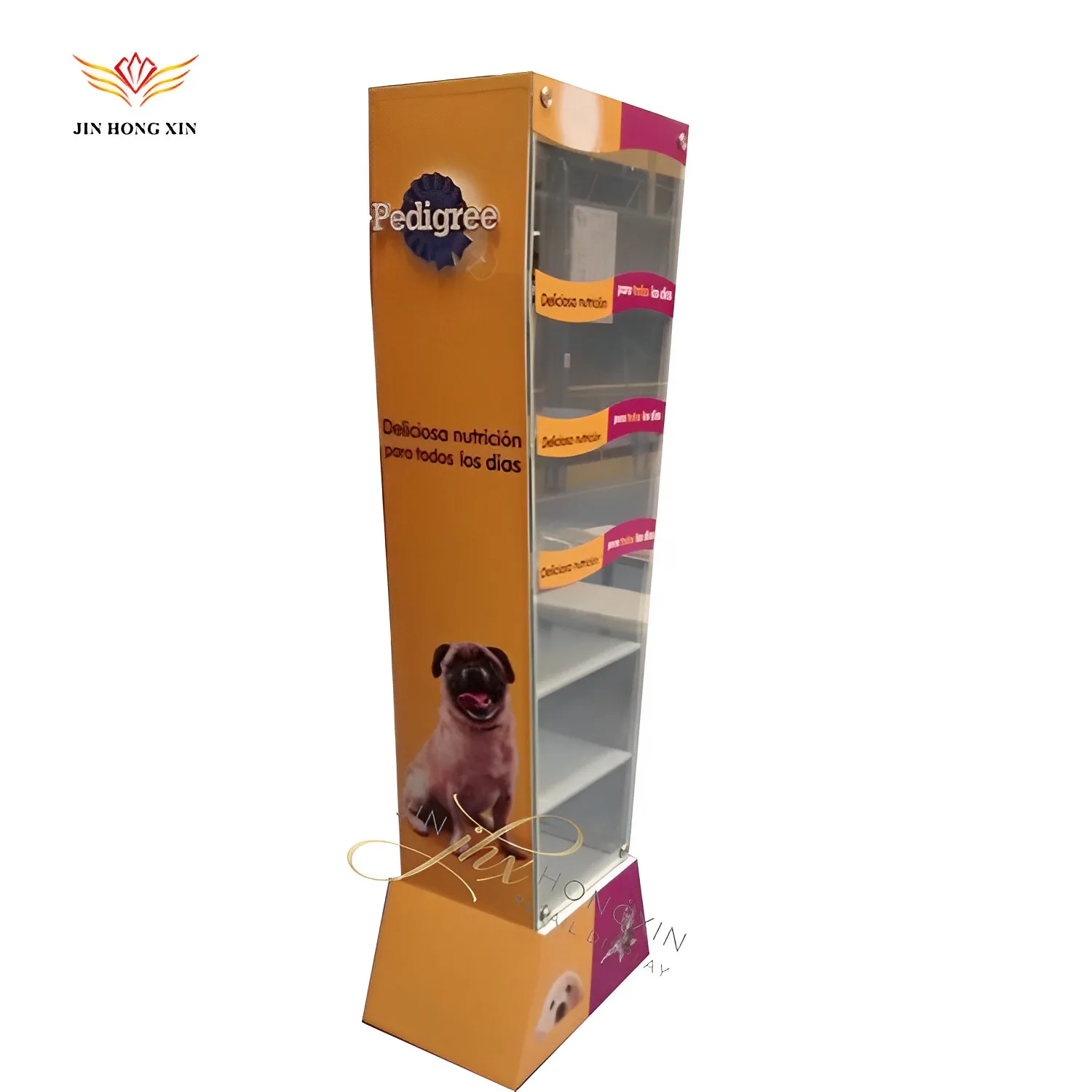 Leader Display Dog Cat Pet Food Clothes Advertising Pop metal floor Supermarket Display Stand