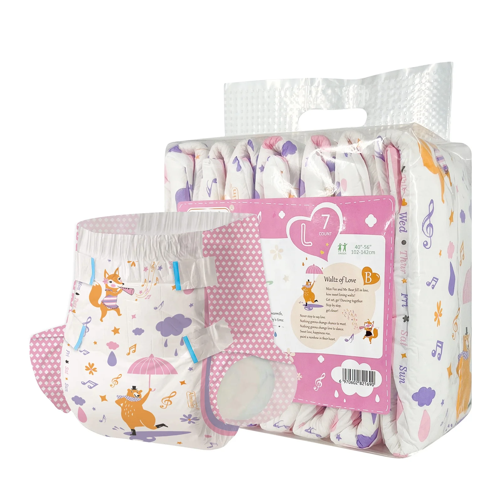 Pink cute printing thickest heavy absorbency ab dl diapers adult baby diaper lover abdldiapers