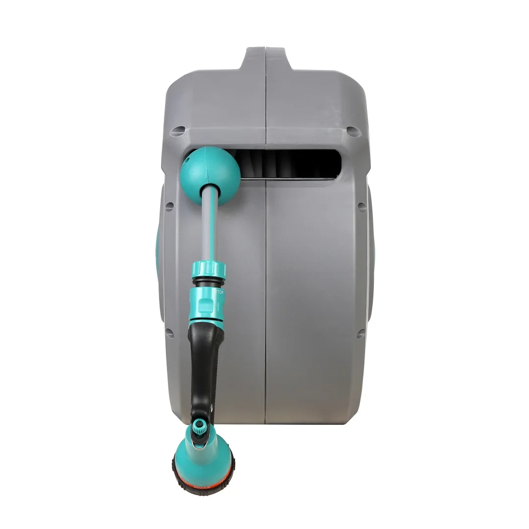 GARTENKRAFT 20M 1/2' Mounted Retractable  Washing Garden Pipe Automatic Wall Water Hose Reel Ideal For Deck