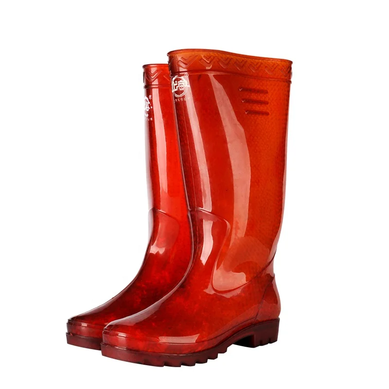 
Pvc Shoe for Men Design Your Own Long Cheap Red without lining transparent Waterproof Rain Boots 