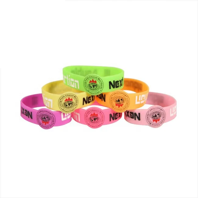 Cheap Promotional Advertising Gifts Custom Logo Decorative Rubber Band Silicone Bracelets RFID Silicone Wristbands
