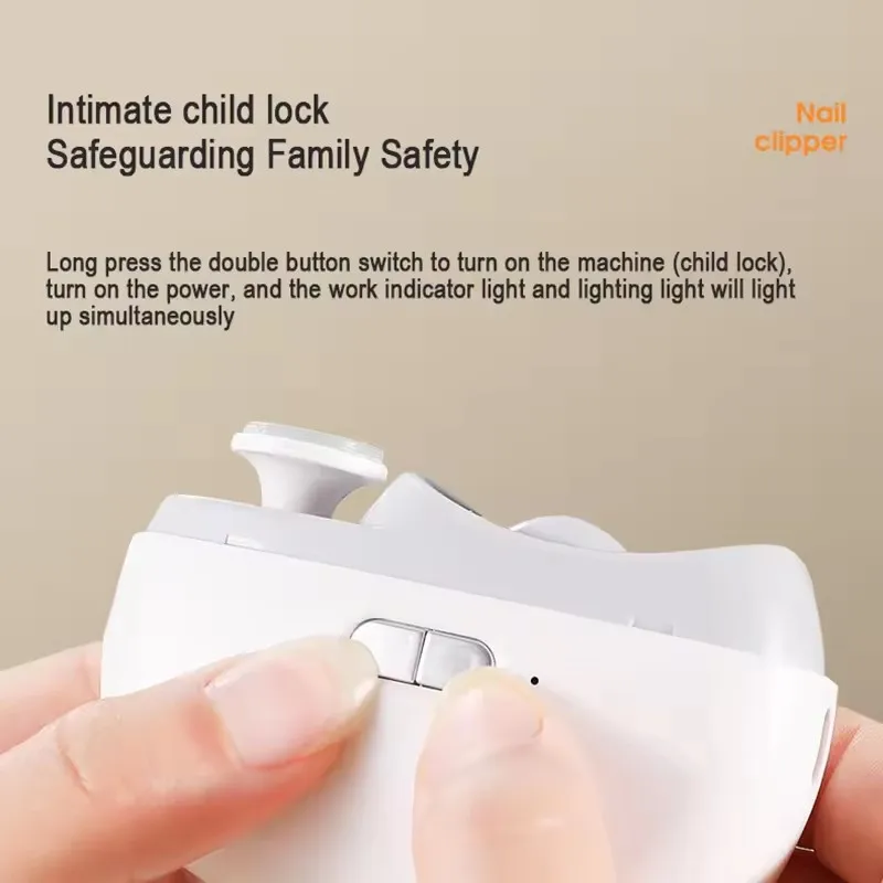 Rechargeable Automatic Electric Nail Trimmer Kids Nail Cutting Electric Nail Clipper With Led Light