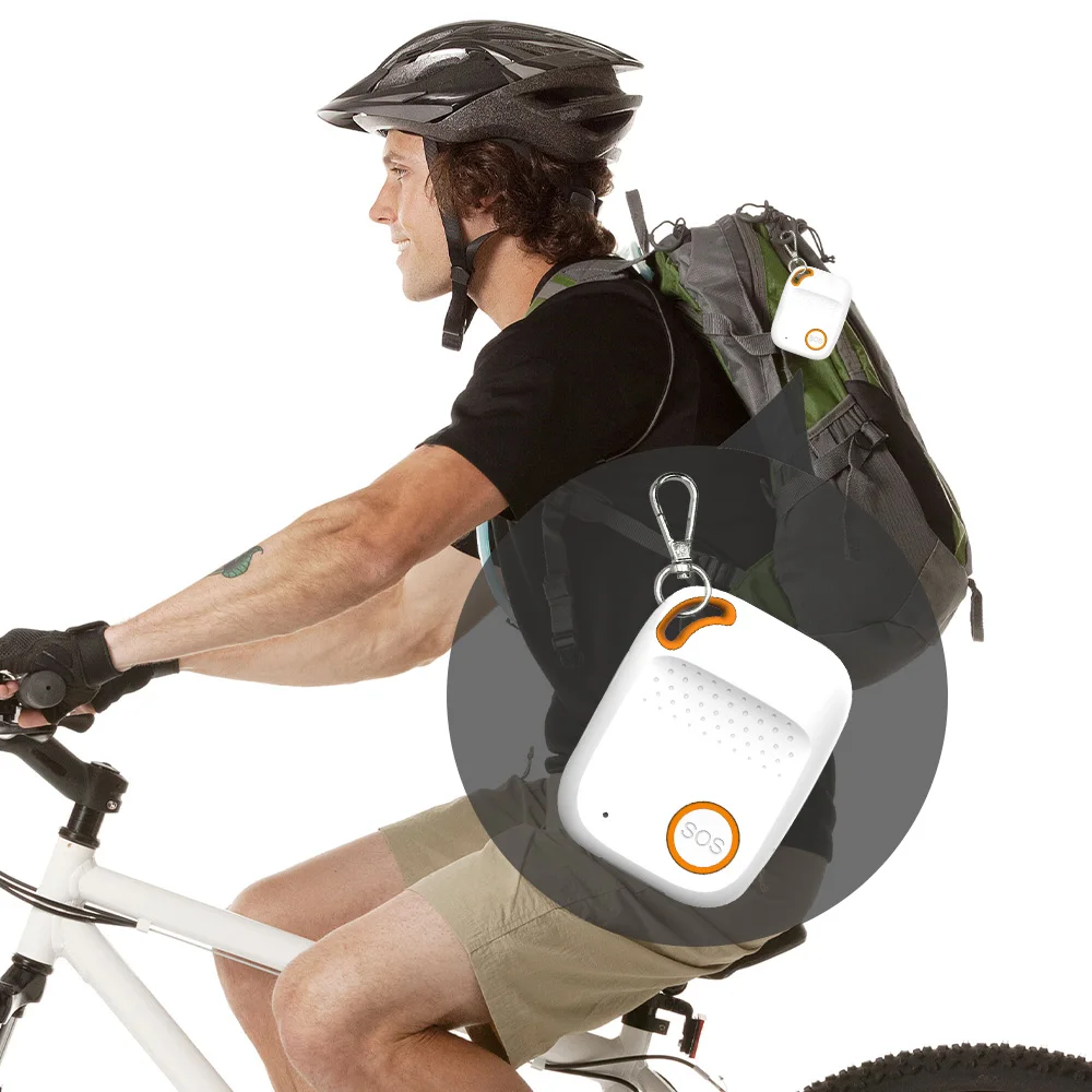 Waterproof GPS Tracker mPERS for Adults Geo Safe Zone Alarm with Big SOS Button iOS/Android App View LBS Positioning