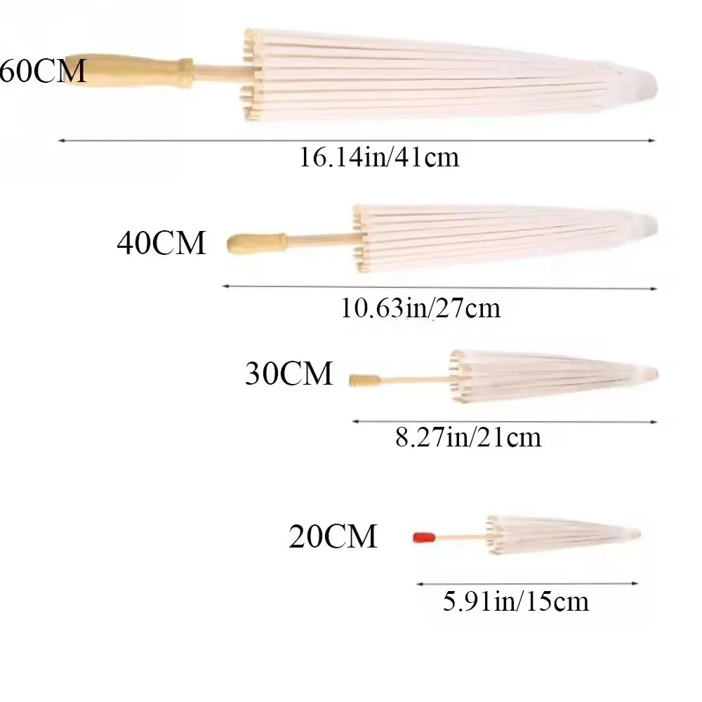 Diameter 84cm Chinese Craft Paper Umbrella/Parasol for Wedding Photograph Accessory Party Decor White Paper Long-handle Parasol