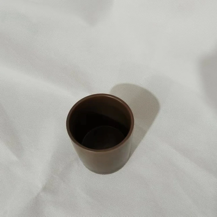 Wholesale Brown Glaze Ceramic Candle Container Jars Handmade Matte Cylinder Vessels Home Decoration Custom Christmas Scented Wax