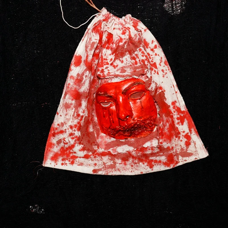 Halloween blood hanging bag spider head bloody ghost face accessories horror props,disgusting trick or treat pockets, candy bags