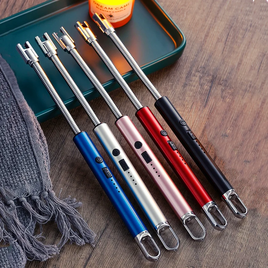 Wholesale High Quality Rotate 360° Freely Rechargeable Kitchen Lighter USB Charging Candle Igniter Gun Outdoor Lighter