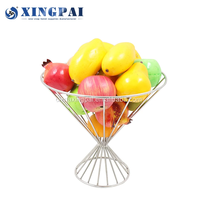 XINGPAI five star hotel fruit basket kitchen vegetable snacks dry fruit basket stainless steel fruit display stand