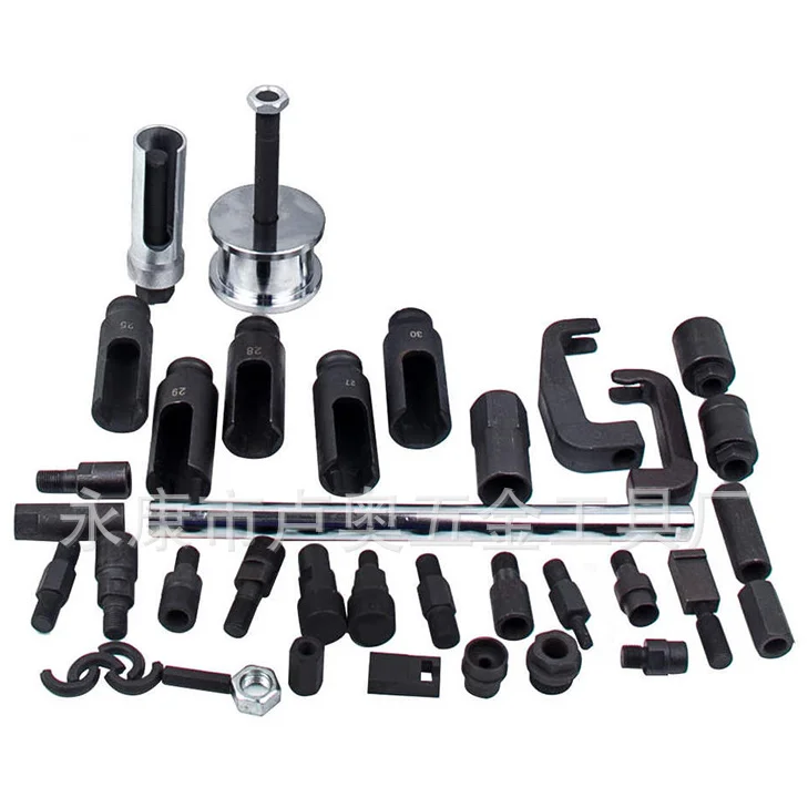 40 pcs Auto Diesel Engine Fuel Injector Common Rail Adaptor Injector Puller Extractor Set Slide Hammer Removal Tool Kit