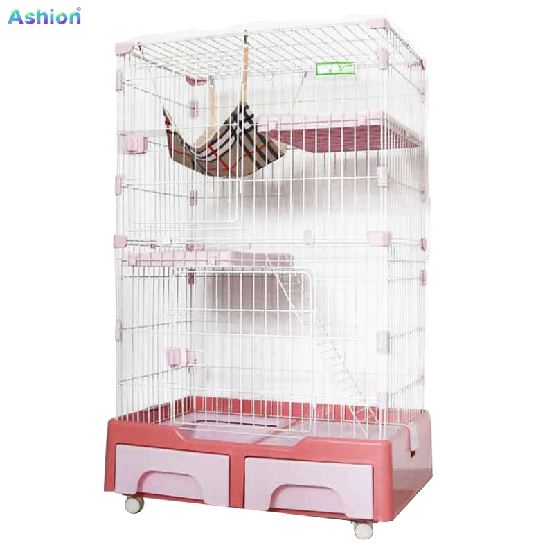 
Wholesale New Fashion Pet Cat Cage Large Small Cat Cage Steel Wire With Tray 