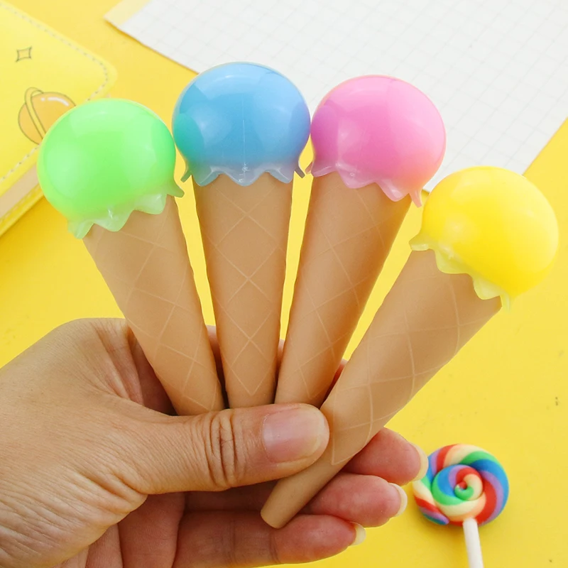 Color Ice Cream Gel Pens Smooth Office Student Parker Writing Gift Kids Lovely Cartoon 4 Color Gel Pen