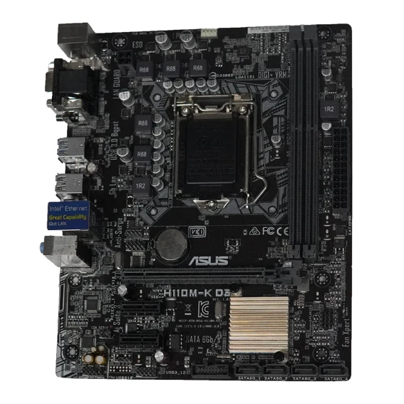 Motherboard FOR ASUS H110M-K D3 LGA 1151 Motherboard DDR3 Intel H110 Motherboard 32GB CI-E 3.0 USB3.0 PCI-E 3.0 Micro ATX