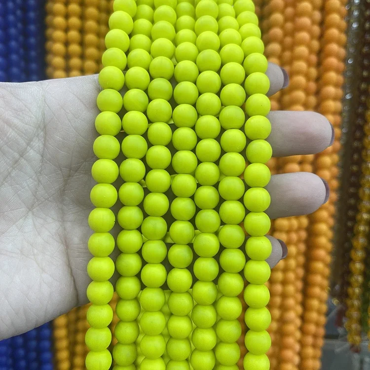 hot sell 8mm Matte round shape glass Loose Beads for Jewelry Making Accessories