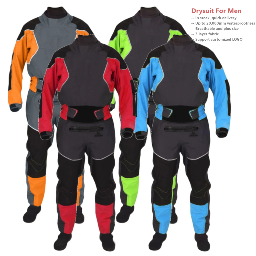 3.0 Ply Dry Suit Waterproof with Rubber Diving Drysuits Rescue Neoprene Front Zipper Breathable Sailing Free-Diving Jumpsuits