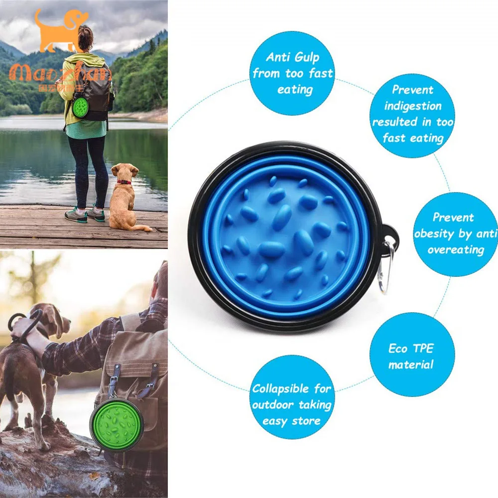 350ML Portable Silicone Pet Dogs Cat Water Bowls For Traveling Collapsible Camping Walking Outdoor Feeding Pet Folding Dish Bowl