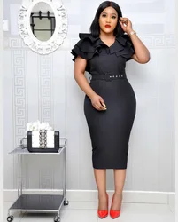 Office Dresses Ladies Women Elegant Skirt Business Wear African European American Plus Size Formal Dresses