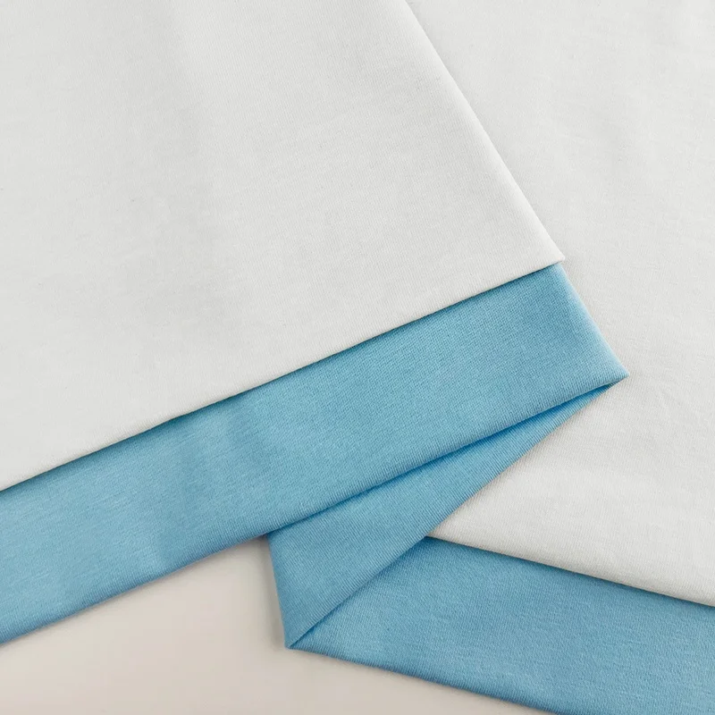 Customized 160-200 gsm 95% cotton 5% polyester UV resistant skin-friendly and breathable fabric for T-shirts