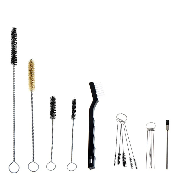 17pcs Cleaning Brush Set Spray Gun Pipe Car Parts Mechanical Cleaning Nylon Strip Brush