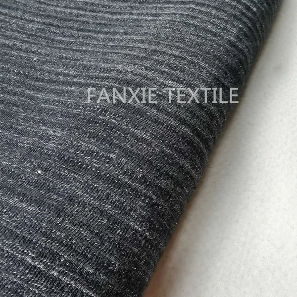 CVC knit ottoman slub fabric for sweater  jacket fabric