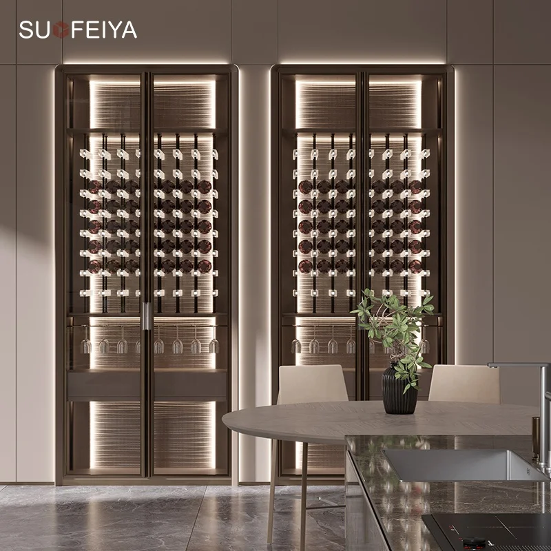 SUOFEIYA Factory Manufacturer Modern Flat Panel Technology Wood Veneer kitchen Cabinets Supplier