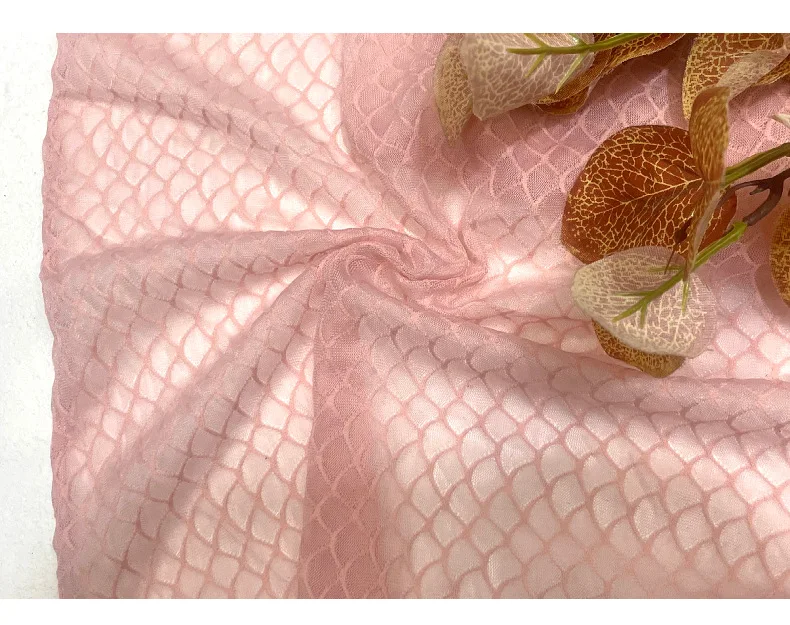 New nylon factory stock  elastic lace jacquard fabric curtain fabric for cloth
