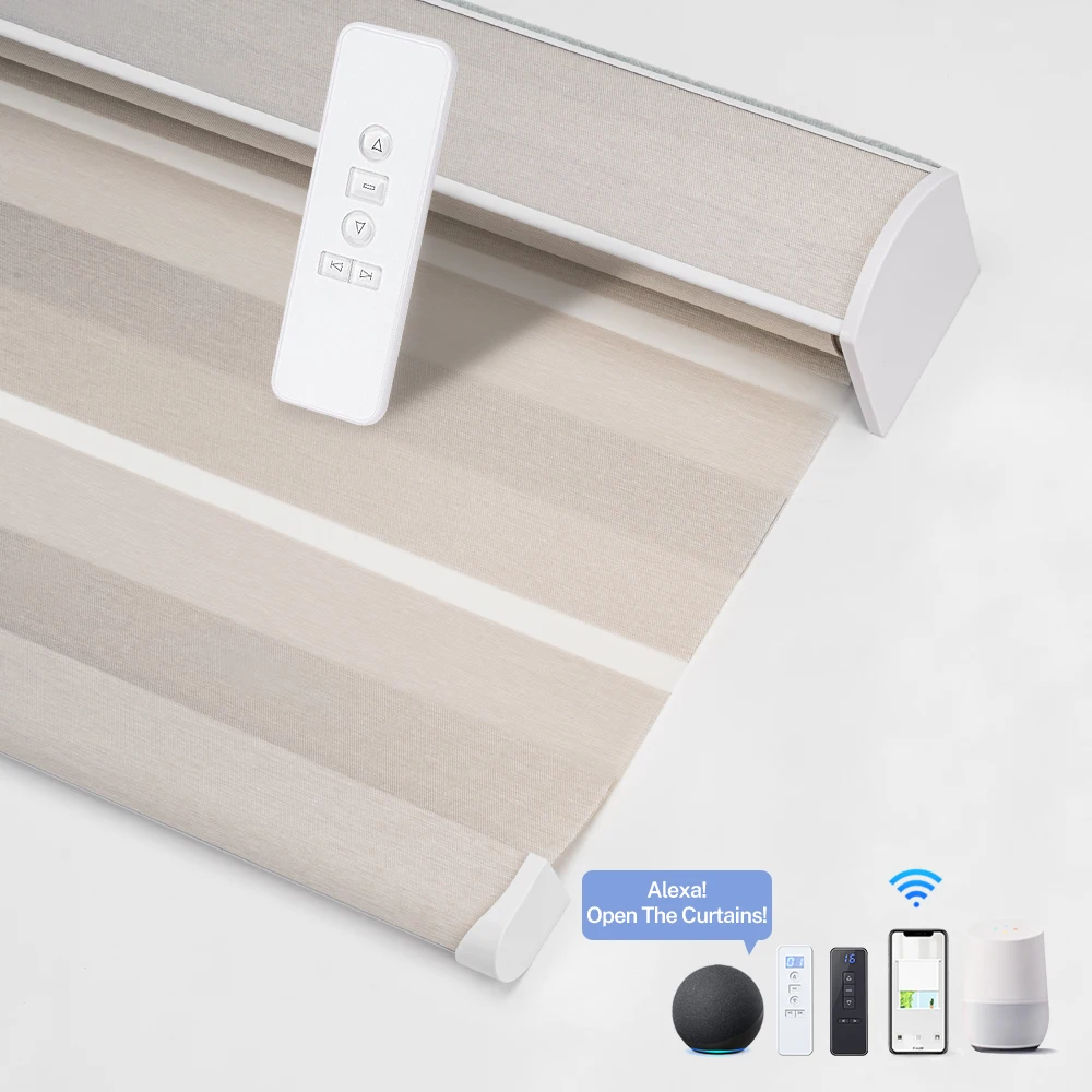 Custom motorized electric battery smart apple home kit zebra blinds remote roller shade for window