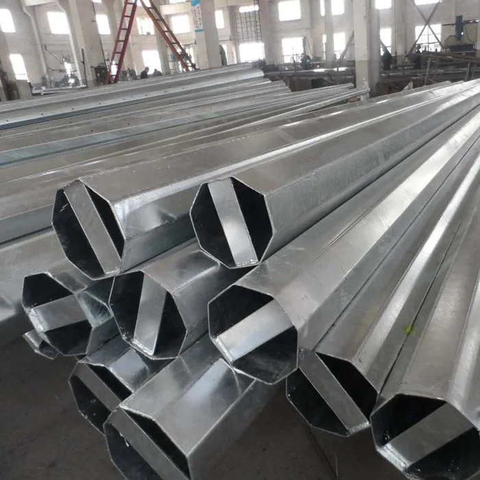 Galvanized and powder coated 6m 9m 12m street steel lighting pole from professional supplier