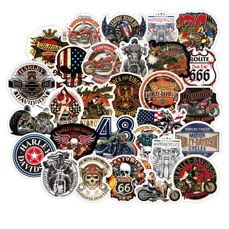 50 Pcs/Pack PVC Waterproof Die Cut Self Adhesive Vinyl Logo Baseball Team Stickers for Car Motorcycle Bike