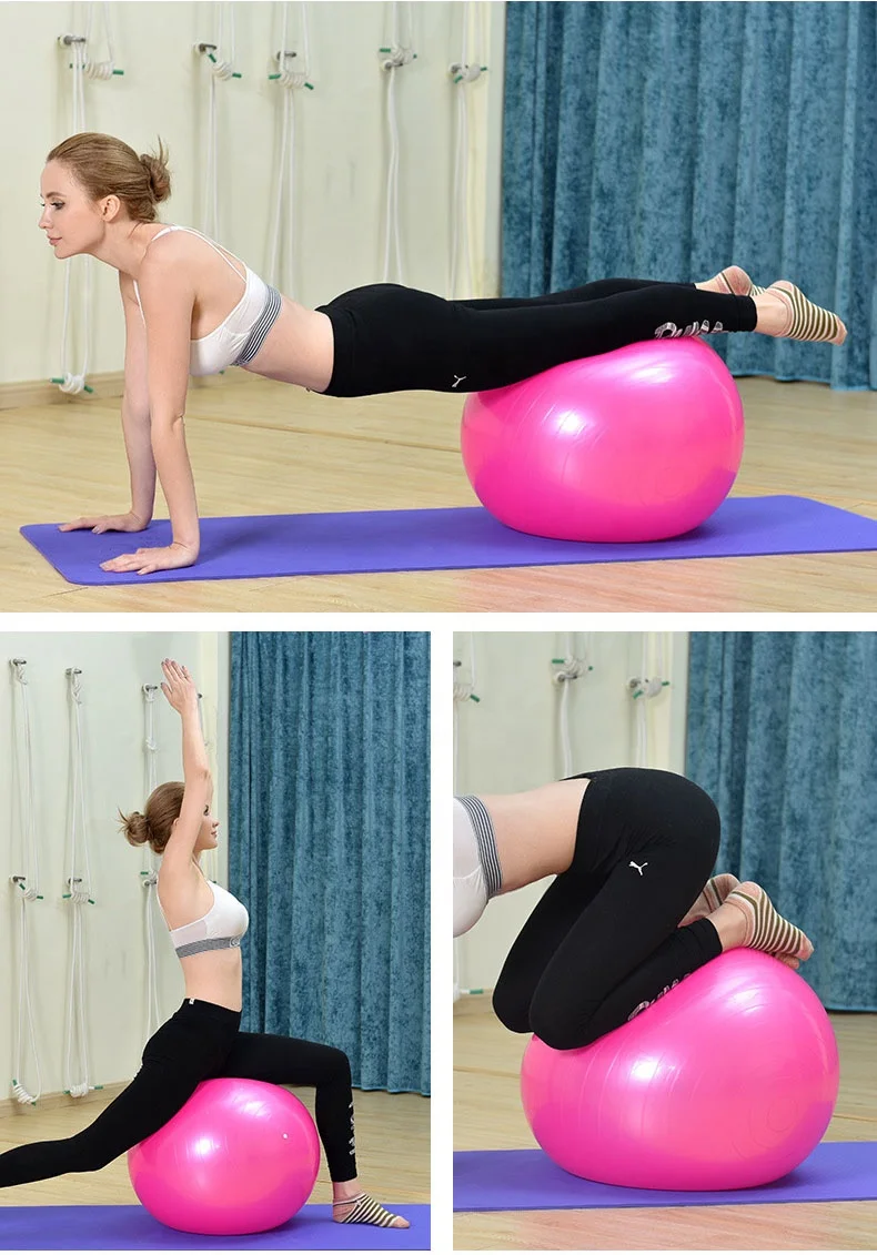 58 cm PVC Indoor physio exercise Pilates fitness ball half balance Wave speed yoga ball