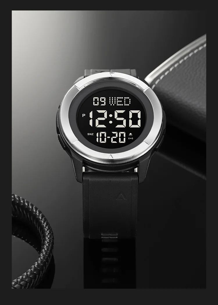 Skmei 2047 fashion made in china gents digital watch low price PU band Waterproof Multi function in stock sports hand watch