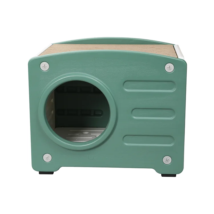 New Pet Cat Nest Thickened Food Grade Plastic Small Pet Luxury Cat House With Removable Scratch Board Indoor Cat House
