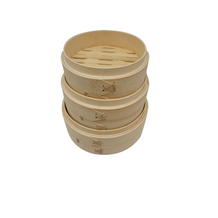Steamer Basket Promotion Cheap Price 100% Bamboo New Customized Logo 8 Inch Food Contact Safe Natural Bamboo Color All-season