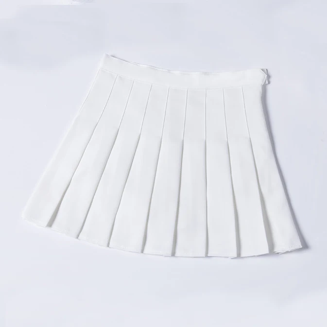 Skirts Women Fashion Summer High Waist Pleated Skirt Candy Colors Female Mini A-Line Stitching Button Bottom Girls Dance Skirts