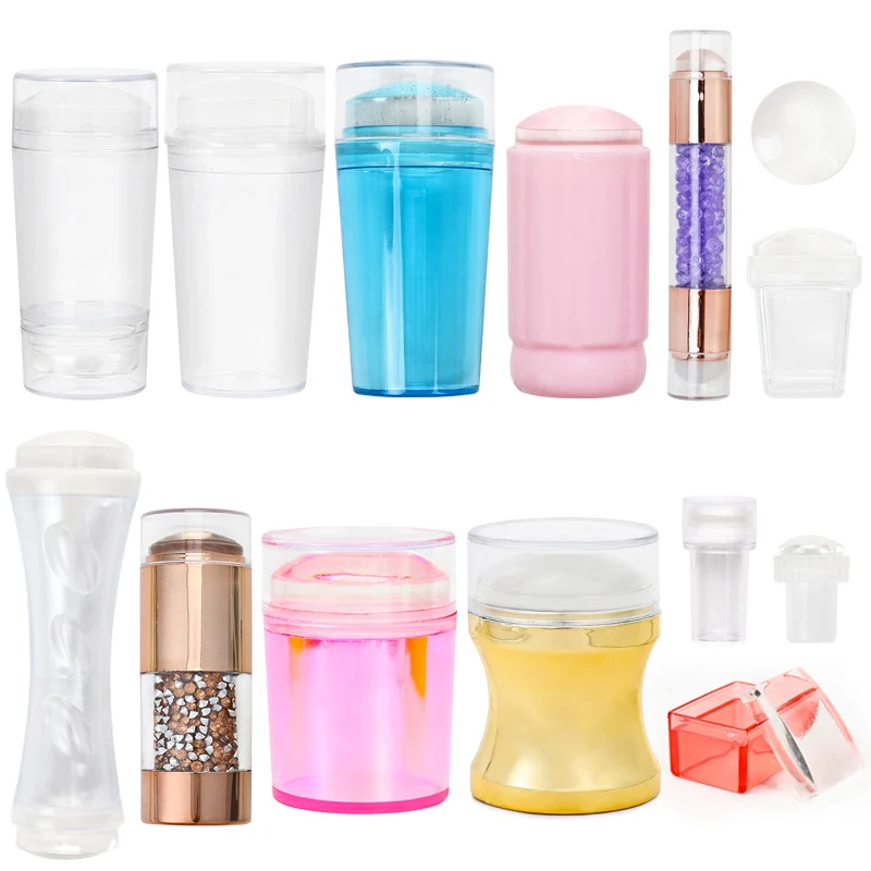 Hot Sell Silicone French Nail Art Stamping Kit For Manicure Plate Stamp Polish Stencil Template Seal Stamper For Salon Art