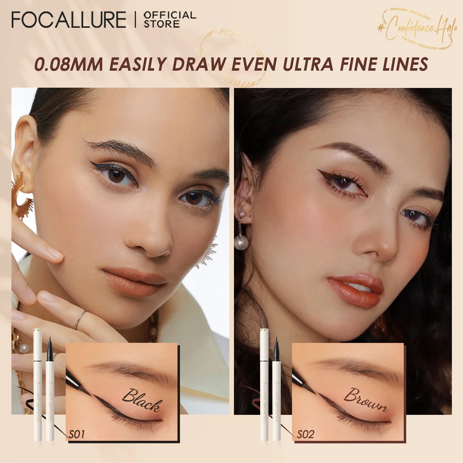 Wholesale FA200 Ultra-fine Liquid Eyeliner Easy to Draw Long-lasting Waterproof and Sweat Resistant Eyeliner