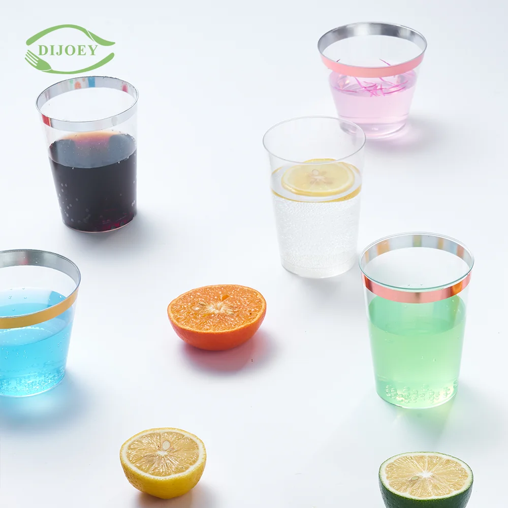 Excellent service cocktail transparent hard polystyrene champagne milkshake clear dessert goblet disposable cups plastic