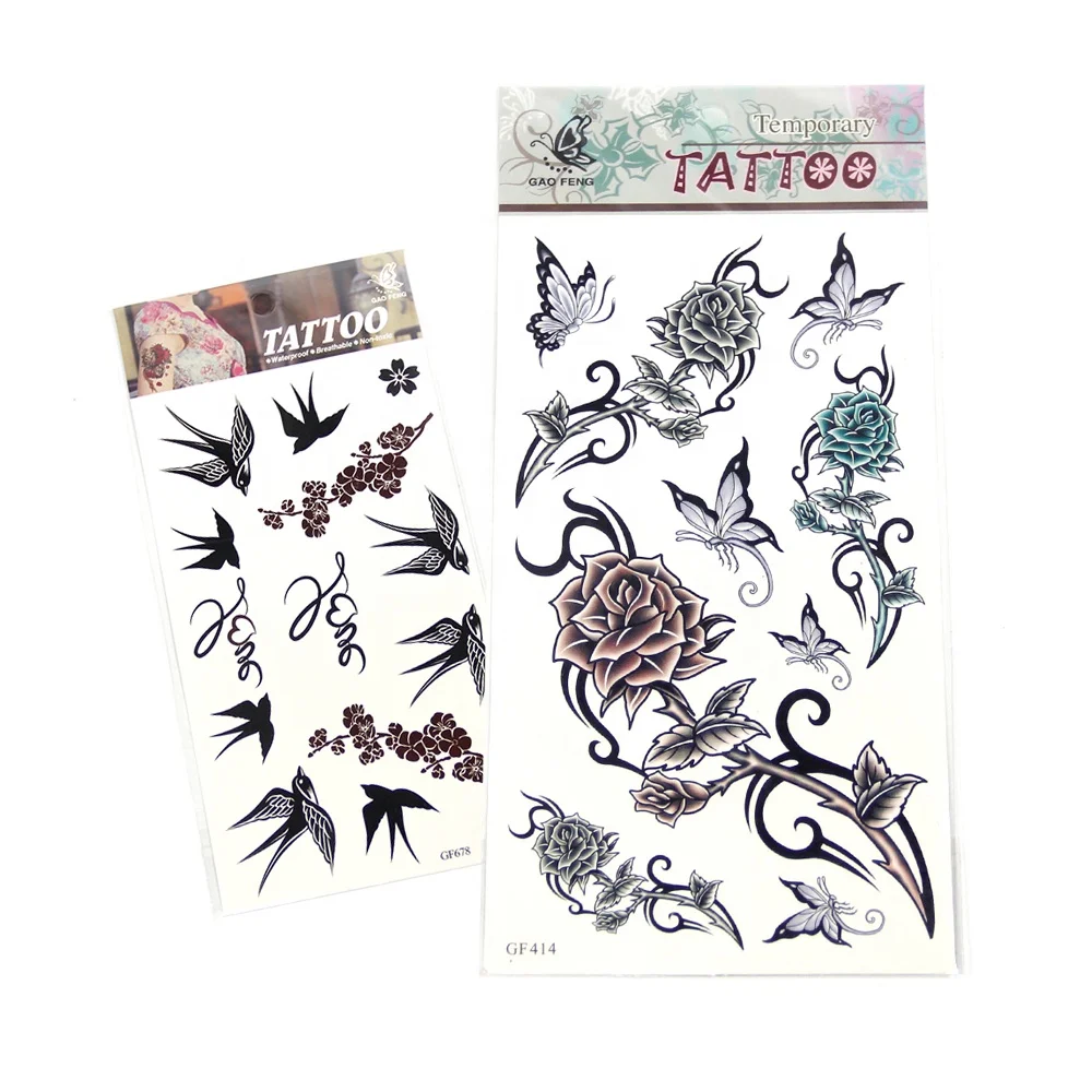 2023 Wholesale high quality waterproof temporary beautiful flower butterfly face tattoo stickers for suitable body face