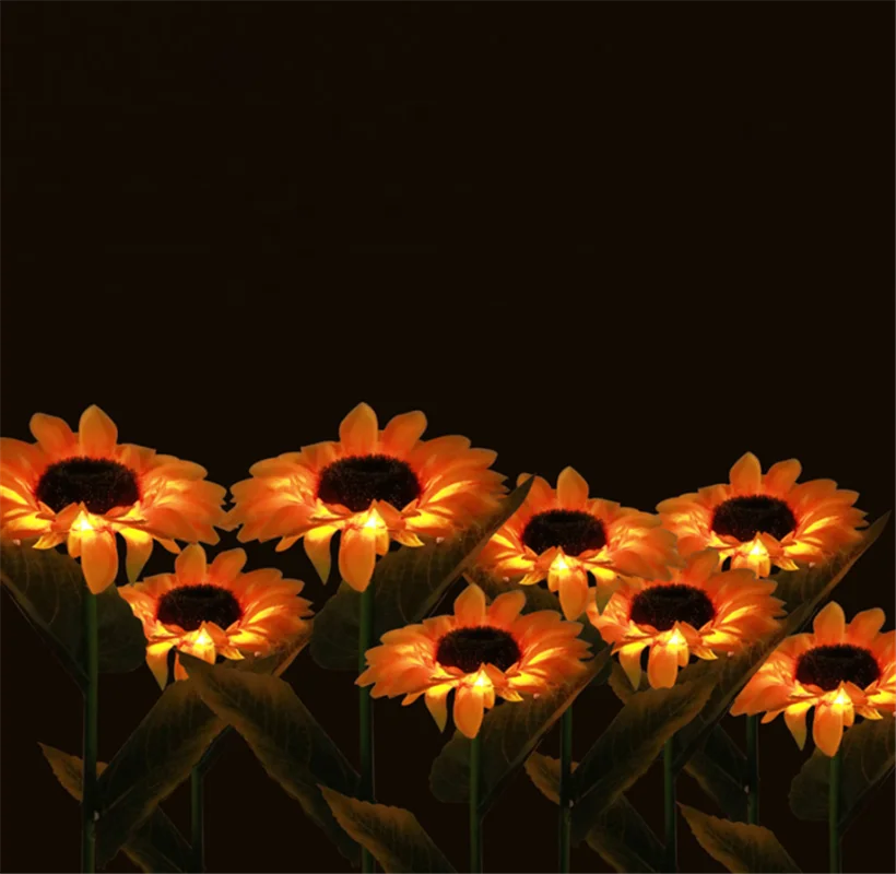 Garden Decoration Solar Artificial Sunflower, Waterproof Light for Park , Landscape Led