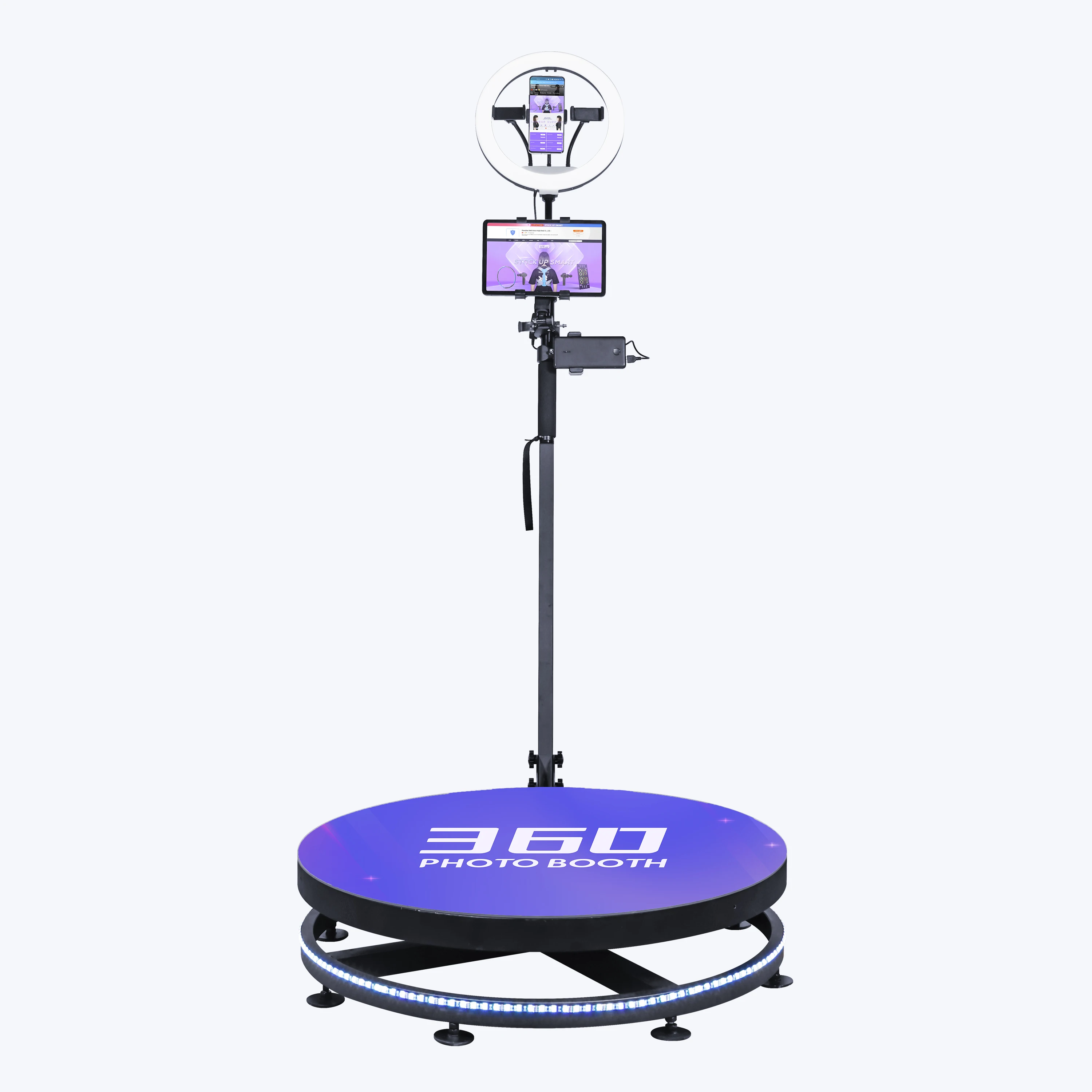 High Quality Led Rotating 3D Camera Automatic Wedding Props 360 Degree Photo Booth