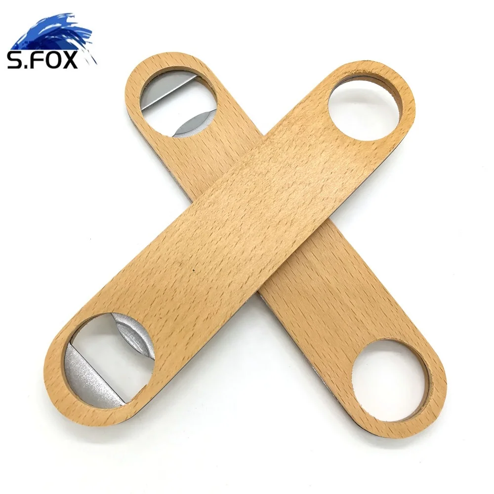 Wholesale Factory Supply Custom LOGO Blank Type Wood Cover Beer Bottle Opener