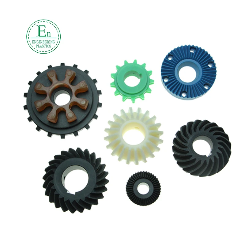Wear resistant CNC custom injection molded nylon PA6 helical gear transmission accessories nylon spiral bevel gear
