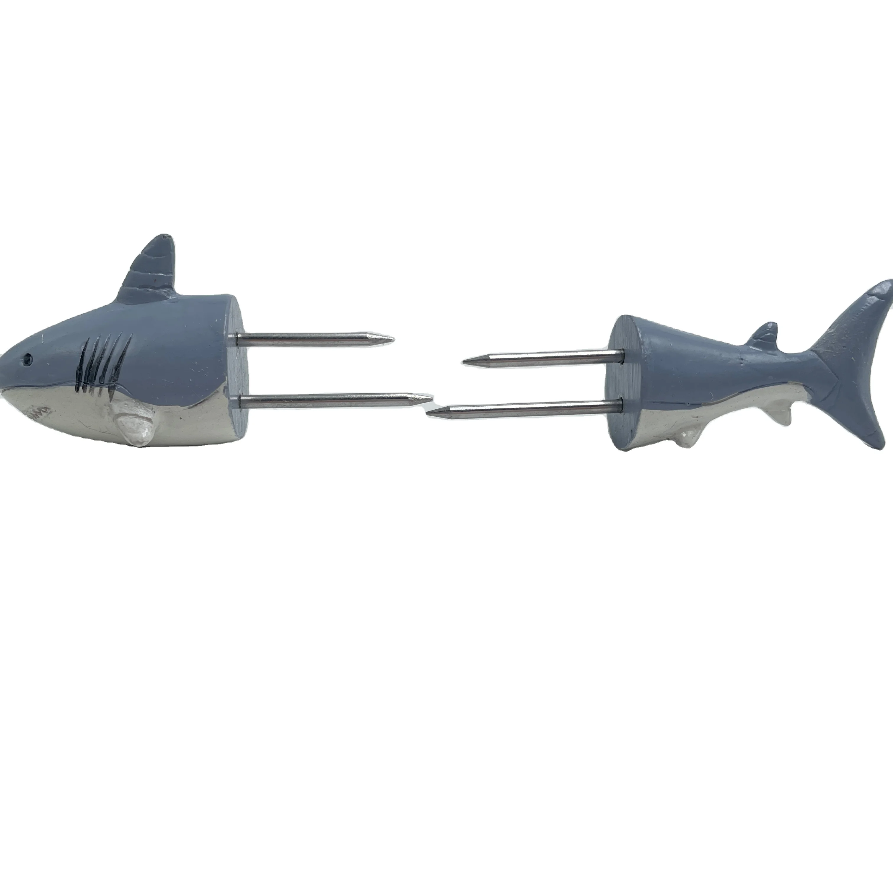 Stainless Steel Barbecue Corn Holders 8pcs Resin Shark Shaped Funny BBQ Tools Corn Skewers Corn Holder