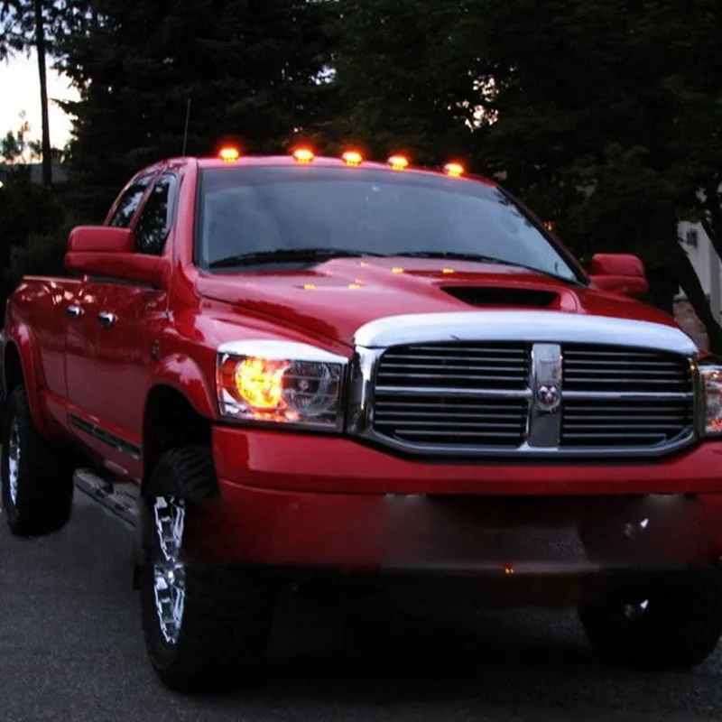 For Ford F150 Assembly Black Smoke Lens Marker Running Lamps Compatible Pickup Trucks Amber LED Cab Roof Top Clearance Light