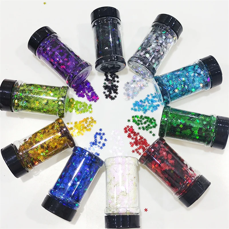 Bulk Wholesale Glitter Christmas Decorations Glitter Christmas Snowflakes Loose Powder Glitter